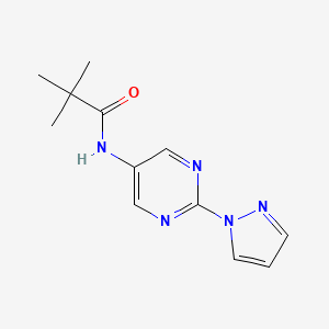 molecular formula C12H15N5O B2710754 N-(2-(1H-pyrazol-1-yl)pyrimidin-5-yl)pivalamide CAS No. 1421458-07-2