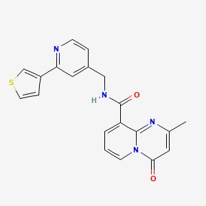 2-methyl-4-oxo-N-((2-(thiophen-3-yl)pyridin-4-yl)methyl)-4H-pyrido[1,2-a]pyrimidine-9-carboxamide