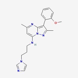 N-(3-imidazol-1-ylpropyl)-3-(2-methoxyphenyl)-2,5-dimethylpyrazolo[1,5-a]pyrimidin-7-amine