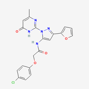 2-(4-chlorophenoxy)-N-(3-(furan-2-yl)-1-(4-methyl-6-oxo-1,6-dihydropyrimidin-2-yl)-1H-pyrazol-5-yl)acetamide