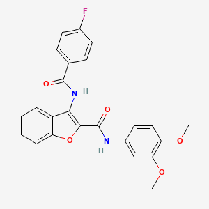 molecular formula C24H19FN2O5 B2710790 N-(3,4-dimethoxyphenyl)-3-(4-fluorobenzamido)benzofuran-2-carboxamide CAS No. 888450-17-7