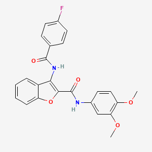 N-(3,4-dimethoxyphenyl)-3-(4-fluorobenzamido)benzofuran-2-carboxamide