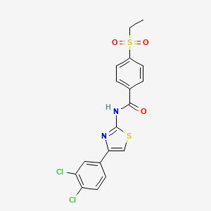 B2710792 N-(4-(3,4-dichlorophenyl)thiazol-2-yl)-4-(ethylsulfonyl)benzamide CAS No. 941891-39-0