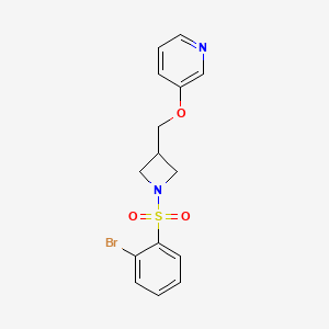 molecular formula C15H15BrN2O3S B2710795 3-[[1-(2-Bromophenyl)sulfonylazetidin-3-yl]methoxy]pyridine CAS No. 2380170-55-6