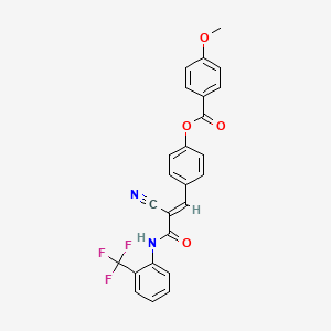 [4-[(E)-2-cyano-3-oxo-3-[2-(trifluoromethyl)anilino]prop-1-enyl]phenyl] 4-methoxybenzoate