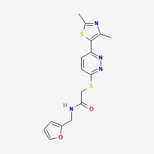 molecular formula C16H16N4O2S2 B2710803 2-((6-(2,4-dimethylthiazol-5-yl)pyridazin-3-yl)thio)-N-(furan-2-ylmethyl)acetamide CAS No. 895458-68-1