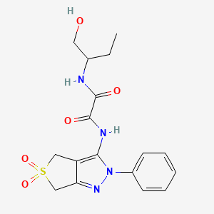 molecular formula C17H20N4O5S B2710804 N'-{5,5-dioxo-2-phenyl-2H,4H,6H-5lambda6-thieno[3,4-c]pyrazol-3-yl}-N-(1-hydroxybutan-2-yl)ethanediamide CAS No. 899988-98-8