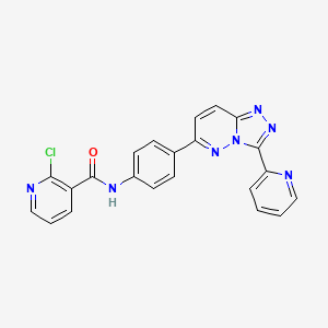 molecular formula C22H14ClN7O B2710809 2-chloro-N-(4-(3-(pyridin-2-yl)-[1,2,4]triazolo[4,3-b]pyridazin-6-yl)phenyl)nicotinamide CAS No. 891102-25-3