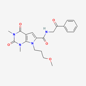7-(3-methoxypropyl)-1,3-dimethyl-2,4-dioxo-N-(2-oxo-2-phenylethyl)-2,3,4,7-tetrahydro-1H-pyrrolo[2,3-d]pyrimidine-6-carboxamide
