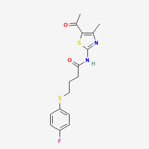 N-(5-acetyl-4-methylthiazol-2-yl)-4-((4-fluorophenyl)thio)butanamide