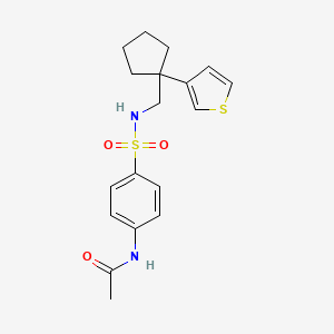 molecular formula C18H22N2O3S2 B2710828 N-(4-(N-((1-(噻吩-3-基)环戊烷基)甲基)磺酰胺基)苯基)乙酰胺 CAS No. 2034452-00-9