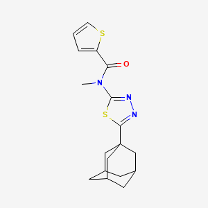 molecular formula C18H21N3OS2 B2710829 N-[5-(adamantan-1-yl)-1,3,4-thiadiazol-2-yl]-N-methylthiophene-2-carboxamide CAS No. 392320-98-8
