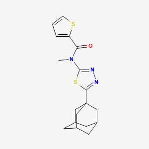molecular formula C18H21N3OS2 B2710829 N-[5-(1-金刚烷基)-1,3,4-噻二唑-2-基]-N-甲基噻吩-2-羧酰胺 CAS No. 392320-98-8