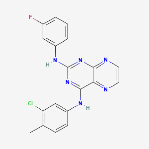 N4-(3-chloro-4-methylphenyl)-N2-(3-fluorophenyl)pteridine-2,4-diamine