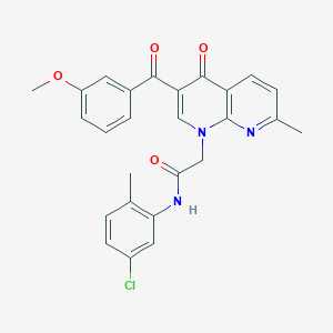 molecular formula C26H22ClN3O4 B2710834 N-(5-chloro-2-methylphenyl)-2-[3-(3-methoxybenzoyl)-7-methyl-4-oxo-1,4-dihydro-1,8-naphthyridin-1-yl]acetamide CAS No. 894890-81-4