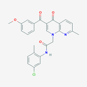 molecular formula C26H22ClN3O4 B2710834 N-(5-chloro-2-methylphenyl)-2-(3-(3-methoxybenzoyl)-7-methyl-4-oxo-1,8-naphthyridin-1(4H)-yl)acetamide CAS No. 894890-81-4