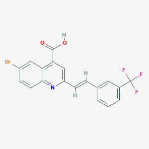 molecular formula C19H11BrF3NO2 B2710839 6-Bromo-2-{2-[3-(trifluoromethyl)phenyl]ethenyl}quinoline-4-carboxylic acid CAS No. 926269-29-6