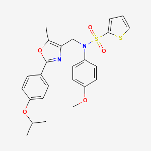 molecular formula C25H26N2O5S2 B2710840 N-((2-(4-isopropoxyphenyl)-5-methyloxazol-4-yl)methyl)-N-(4-methoxyphenyl)thiophene-2-sulfonamide CAS No. 1251614-39-7