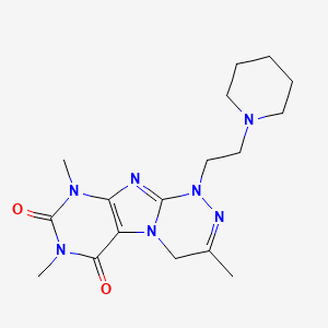 molecular formula C17H25N7O2 B2710842 3,7,9-trimethyl-1-(2-(piperidin-1-yl)ethyl)-7,9-dihydro-[1,2,4]triazino[3,4-f]purine-6,8(1H,4H)-dione CAS No. 898412-82-3