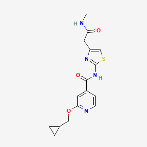 molecular formula C16H18N4O3S B2710848 2-(cyclopropylmethoxy)-N-(4-(2-(methylamino)-2-oxoethyl)thiazol-2-yl)isonicotinamide CAS No. 2034431-71-3