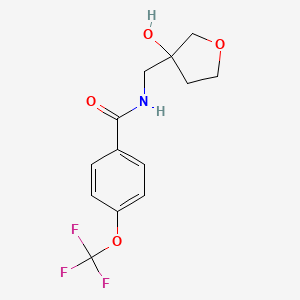 molecular formula C13H14F3NO4 B2710854 N-[(3-hydroxyoxolan-3-yl)methyl]-4-(trifluoromethoxy)benzamide CAS No. 1914266-80-0