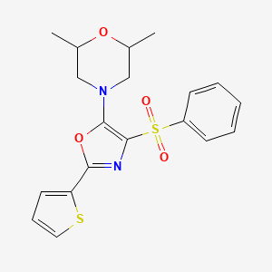 2,6-Dimethyl-4-(4-(phenylsulfonyl)-2-(thiophen-2-yl)oxazol-5-yl)morpholine