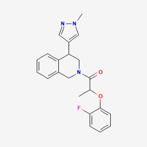 molecular formula C22H22FN3O2 B2710861 2-(2-fluorophenoxy)-1-(4-(1-methyl-1H-pyrazol-4-yl)-3,4-dihydroisoquinolin-2(1H)-yl)propan-1-one CAS No. 2034566-74-8