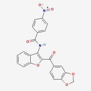 N-(2-(benzo[d][1,3]dioxole-5-carbonyl)benzofuran-3-yl)-4-nitrobenzamide