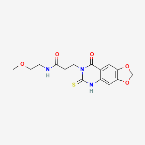 N-(2-methoxyethyl)-3-(8-oxo-6-sulfanylidene-5H-[1,3]dioxolo[4,5-g]quinazolin-7-yl)propanamide