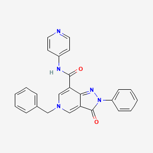 molecular formula C25H19N5O2 B2710889 5-benzyl-3-oxo-2-phenyl-N-(pyridin-4-yl)-3,5-dihydro-2H-pyrazolo[4,3-c]pyridine-7-carboxamide CAS No. 921780-04-3