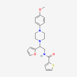 molecular formula C22H25N3O3S B2710892 N-[2-(furan-2-yl)-2-[4-(4-methoxyphenyl)piperazin-1-yl]ethyl]thiophene-2-carboxamide CAS No. 877634-30-5