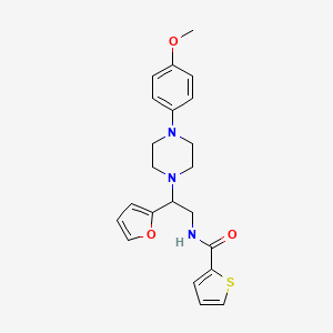 molecular formula C22H25N3O3S B2710892 N-(2-(呋喃-2-基)-2-(4-(4-甲氧基苯基)哌嗪-1-基)乙基)噻吩-2-甲酰胺 CAS No. 877634-30-5