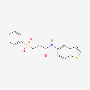 molecular formula C17H15NO3S2 B2710896 3-(benzenesulfonyl)-N-(1-benzothiophen-5-yl)propanamide CAS No. 868676-50-0