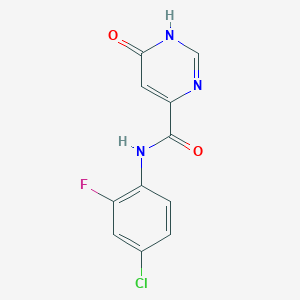 molecular formula C11H7ClFN3O2 B2710904 N-(4-氯-2-氟苯基)-6-羟基嘧啶-4-甲酰胺 CAS No. 2034622-43-8