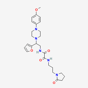 molecular formula C26H35N5O5 B2710905 N'-[2-(furan-2-yl)-2-[4-(4-methoxyphenyl)piperazin-1-yl]ethyl]-N-[3-(2-oxopyrrolidin-1-yl)propyl]ethanediamide CAS No. 877647-62-6