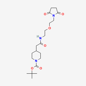 Tert-butyl 4-(2-((2-(2-(2,5-dioxopyrrolidin-1-yl)ethoxy)ethyl)amino)-2-oxoethyl)piperidine-1-carboxylate