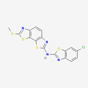 molecular formula C16H9ClN4S4 B2710907 N-(6-氯苯并噻唑-2-基)-7-(甲硫基)苯并[1,2-d:4,3-d']双噻唑-2-胺 CAS No. 862976-49-6