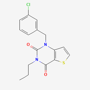 molecular formula C16H15ClN2O2S B2710908 1-(3-氯苄基)-3-丙基噻吩[3,2-d]嘧啶-2,4(1H,3H)-二酮 CAS No. 2320537-87-7