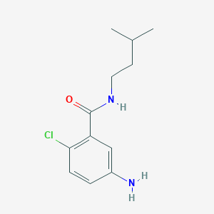 molecular formula C12H17ClN2O B2710914 5-氨基-2-氯-N-(3-甲基丁基)苯甲酰胺 CAS No. 1016499-29-8