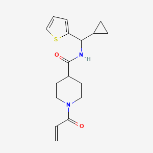 molecular formula C17H22N2O2S B2710916 N-[Cyclopropyl(thiophen-2-yl)methyl]-1-prop-2-enoylpiperidine-4-carboxamide CAS No. 2361825-96-7