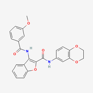 molecular formula C25H20N2O6 B2710921 N-(2,3-dihydro-1,4-benzodioxin-6-yl)-3-(3-methoxybenzamido)-1-benzofuran-2-carboxamide CAS No. 888466-24-8