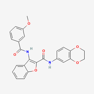 N-(2,3-dihydrobenzo[b][1,4]dioxin-6-yl)-3-(3-methoxybenzamido)benzofuran-2-carboxamide