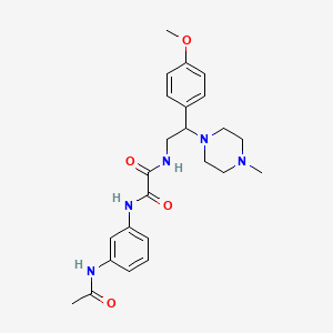 molecular formula C24H31N5O4 B2710932 N'-(3-acetamidophenyl)-N-[2-(4-methoxyphenyl)-2-(4-methylpiperazin-1-yl)ethyl]ethanediamide CAS No. 898432-10-5