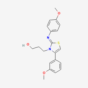 (Z)-3-(4-(3-methoxyphenyl)-2-((4-methoxyphenyl)imino)thiazol-3(2H)-yl)propan-1-ol