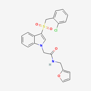 2-(3-((2-chlorobenzyl)sulfonyl)-1H-indol-1-yl)-N-(furan-2-ylmethyl)acetamide