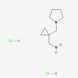 molecular formula C9H19ClN2 B2710940 1-[1-(1-Pyrrolidinylmethyl)cyclopropyl]methanamine dihydrochloride CAS No. 1609402-68-7
