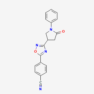 4-[3-(5-Oxo-1-phenylpyrrolidin-3-yl)-1,2,4-oxadiazol-5-yl]benzonitrile