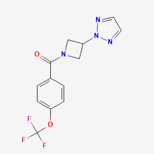 molecular formula C13H11F3N4O2 B2710956 (3-(2H-1,2,3-triazol-2-yl)azetidin-1-yl)(4-(trifluoromethoxy)phenyl)methanone CAS No. 2189499-08-7
