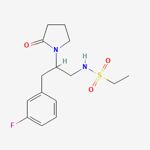 molecular formula C15H21FN2O3S B2710959 N-(3-(3-fluorophenyl)-2-(2-oxopyrrolidin-1-yl)propyl)ethanesulfonamide CAS No. 1421489-83-9