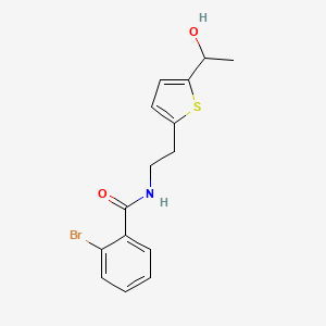 molecular formula C15H16BrNO2S B2710965 2-bromo-N-(2-(5-(1-hydroxyethyl)thiophen-2-yl)ethyl)benzamide CAS No. 2034570-69-7